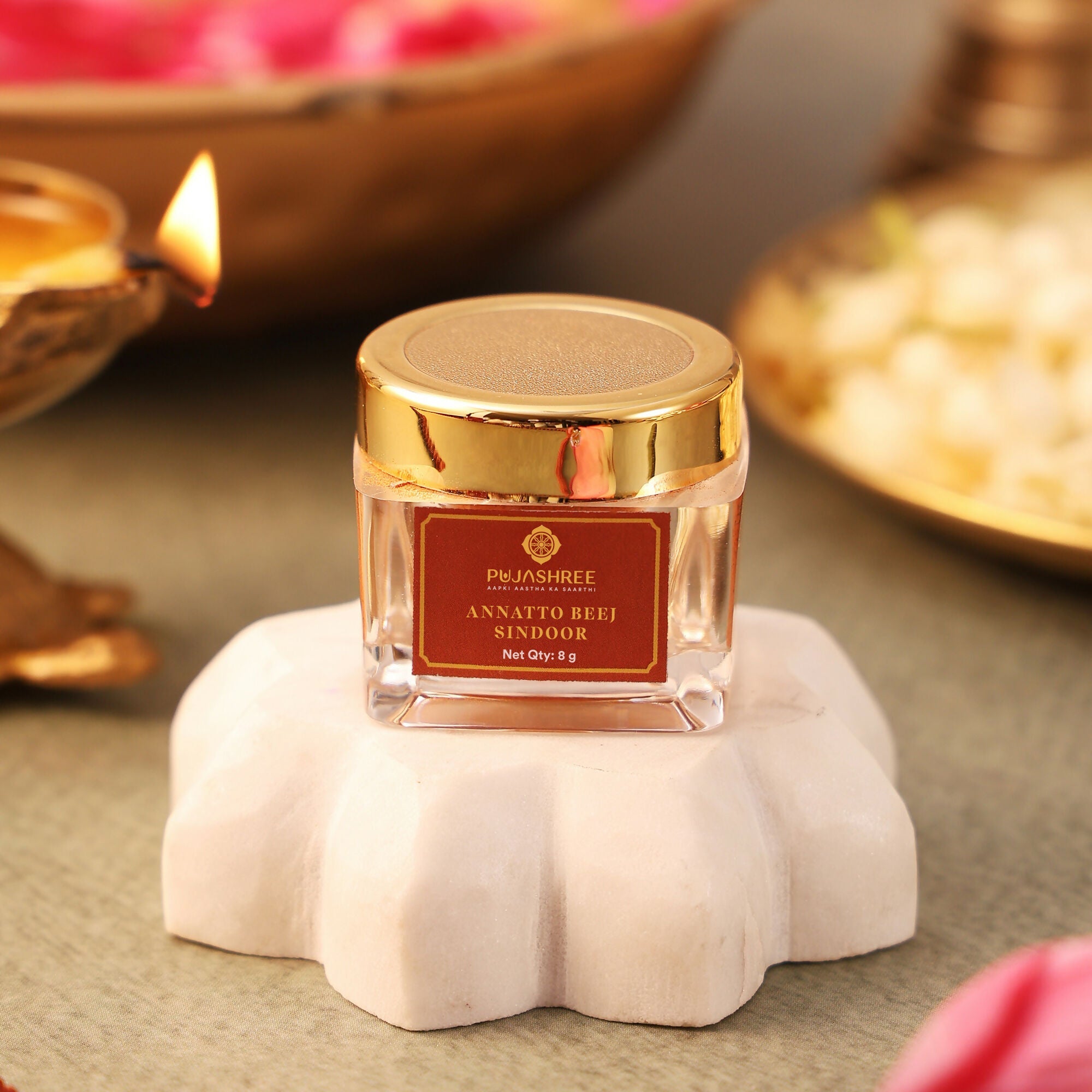 Pujashree Annatto Beez Sindoor – Traditional Sacred Sindoor for Puja & Religious Rituals | Grocsy