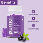 Purna Sampurna You're Beautiful Hyaluronic Acid Gummies - Black Currant | Grocsy