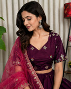 Lehenga Mart Wine Designer Navratri Lehenga Choli for Women | Grocsy