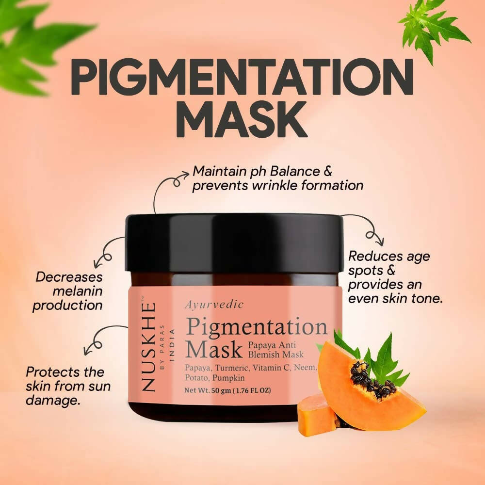 Nuskhe by Paras Papaya Pigmentation Cream And Papaya Pigmentation Mask | Grocsy