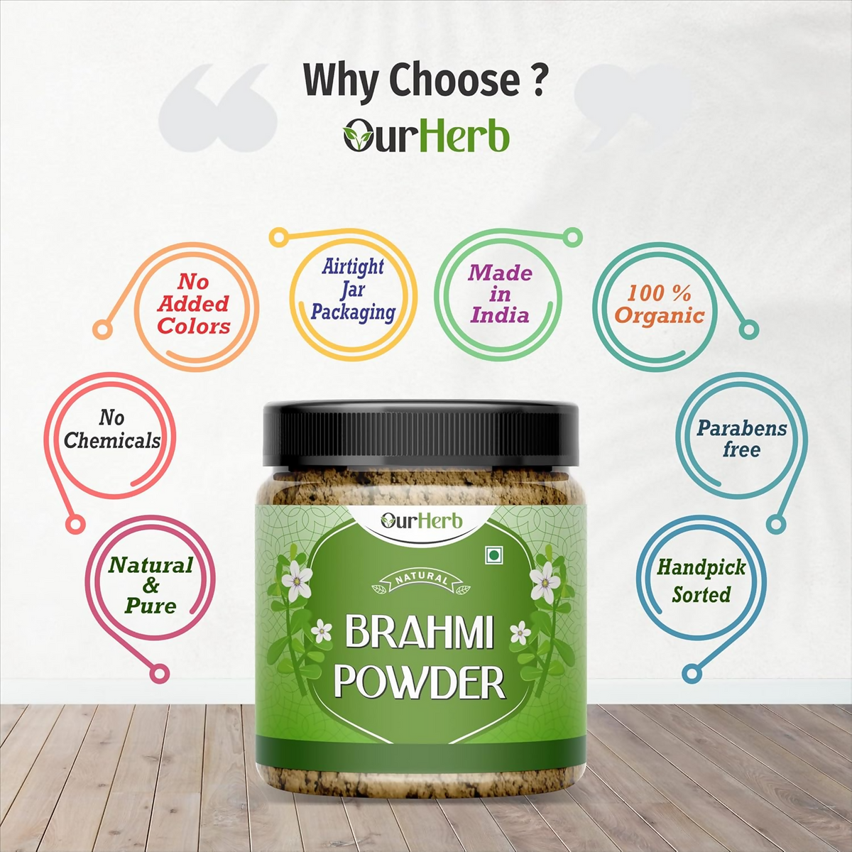 OurHerb Pure & Natural Brahmi Powder For Hair Care | Grocsy