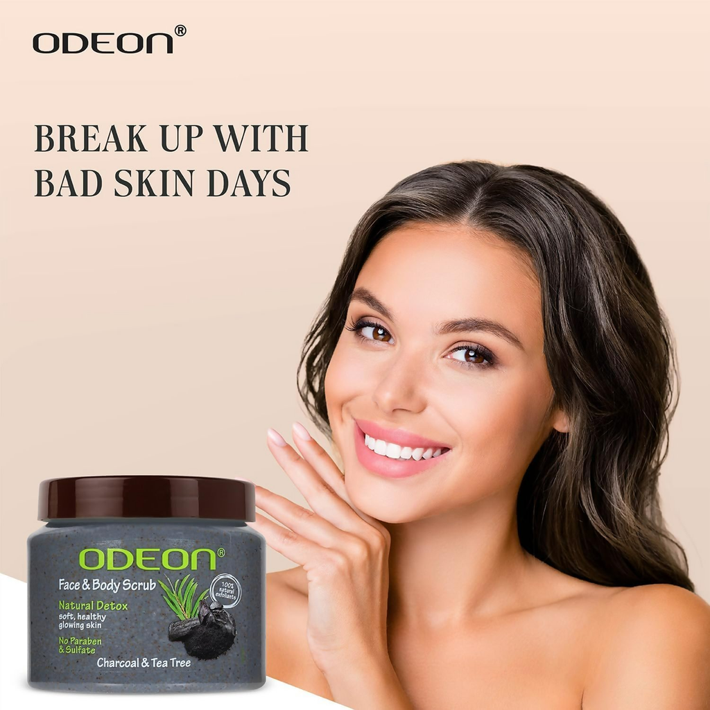 Odeon Charcoal & Tea Tree Oil Body Scrub | Grocsy