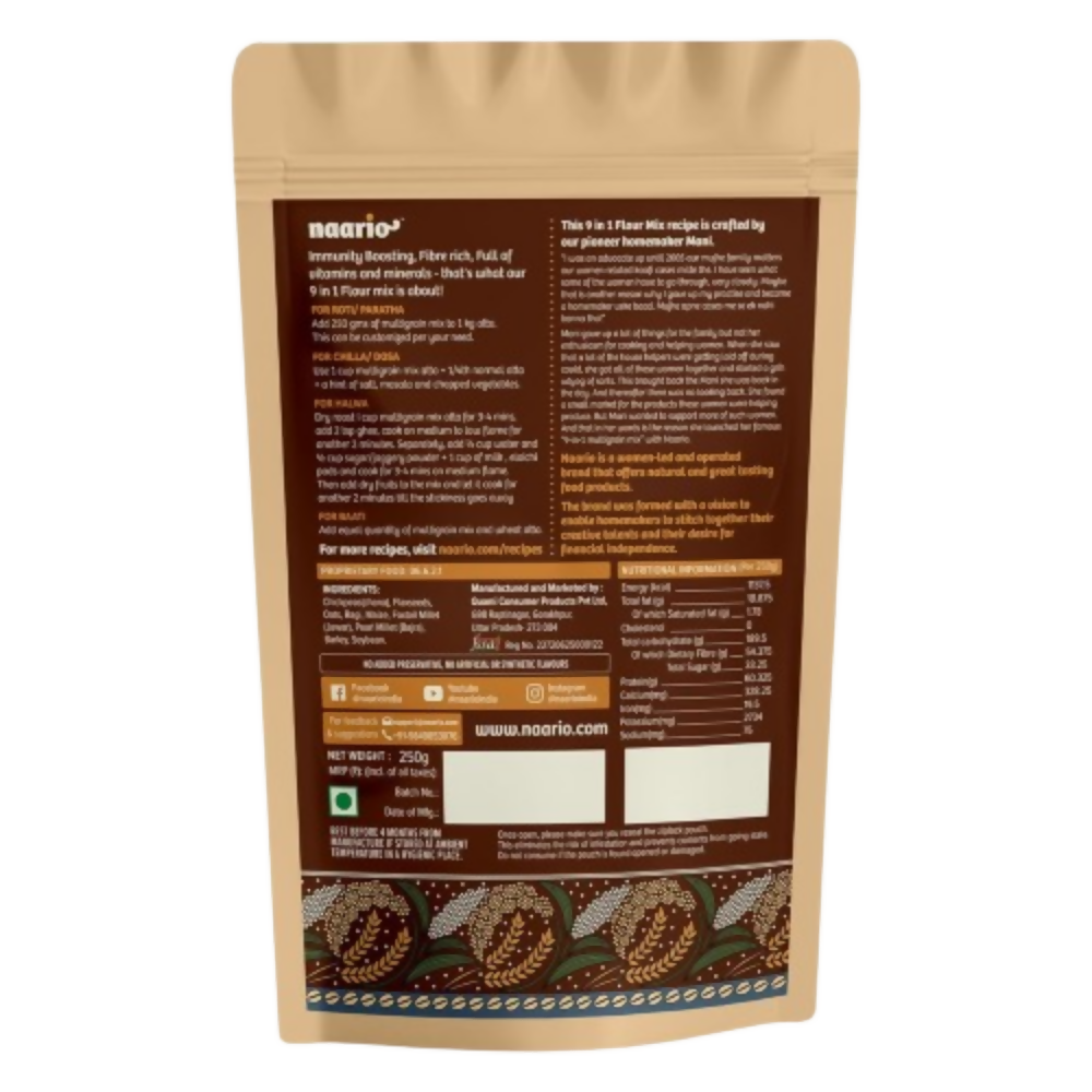 Naario 9-in1 Multigrain Atta (No Wheat) | Grocsy