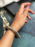 Joban Fashion Silver Brass Dual Tone Ethnic Antique Look Openable Kada | Grocsy