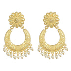 Joban Fashion Women Matte Gold Brass Earrings | Grocsy