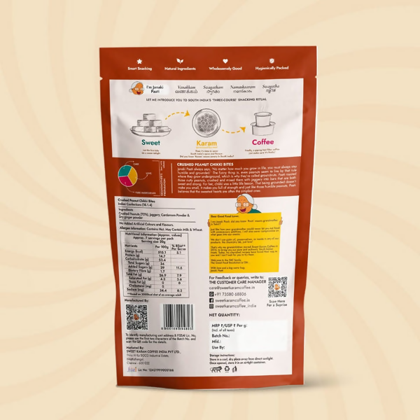 Sweet Karam Coffee Crushed Peanut Chikki Bites (Zero White Sugar) | Grocsy