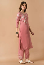 Joban Fashion Rose Gold Cotton Rayon Kurta Set | Grocsy