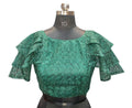 Vamika Green Net Shifly Work Blouse | Grocsy