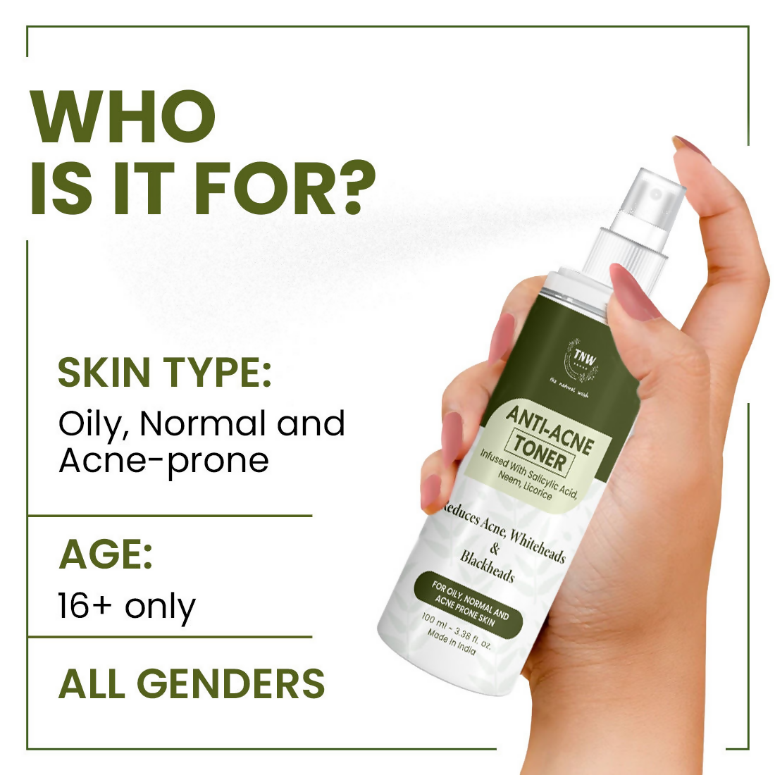 The Natural Wash Anti-Acne Toner With Salicylic Acid | Grocsy