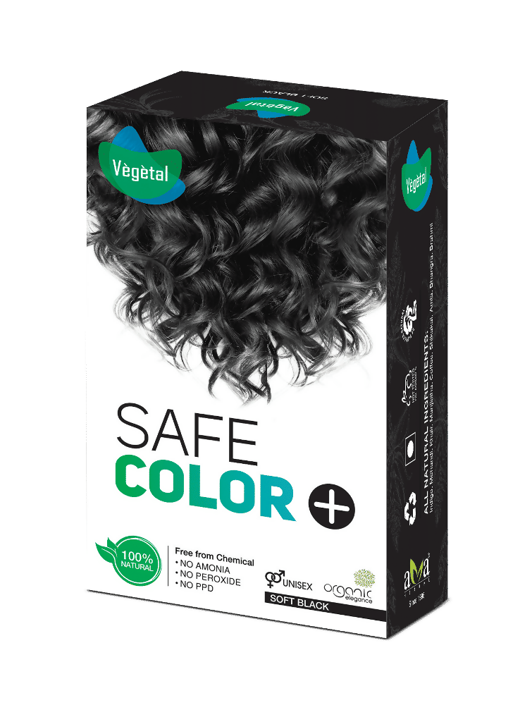 Vegetal Safe Color, Hair Color - Soft Black (Black) | Grocsy