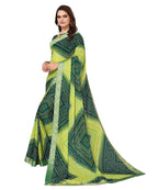 Vamika Green Georgette Printed With Lace Saree (VERA GREEN) | Grocsy