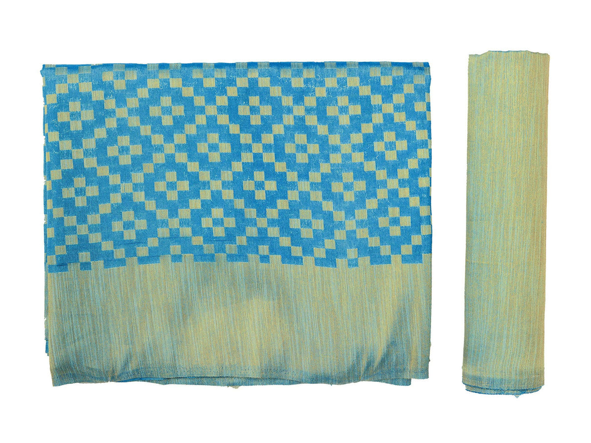 Mimosa Women's Patola Art Silk Turquoise Blue Saree | Grocsy