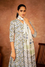 Joban Fashion Blue Hand Block Printed Cotton Suit Set | Grocsy