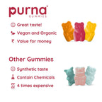 Purna Gummies Hair Biotin Cranberry Sugar Free Gummies with Vitamin B12 for Hair & Nail | Grocsy