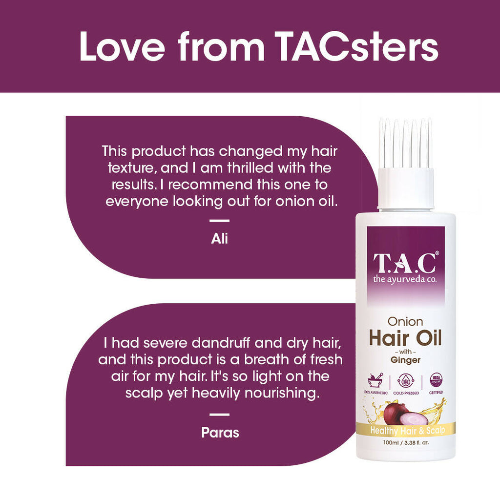 TAC - The Ayurveda Co. Onion Hair Oil for Hair Growth | Grocsy