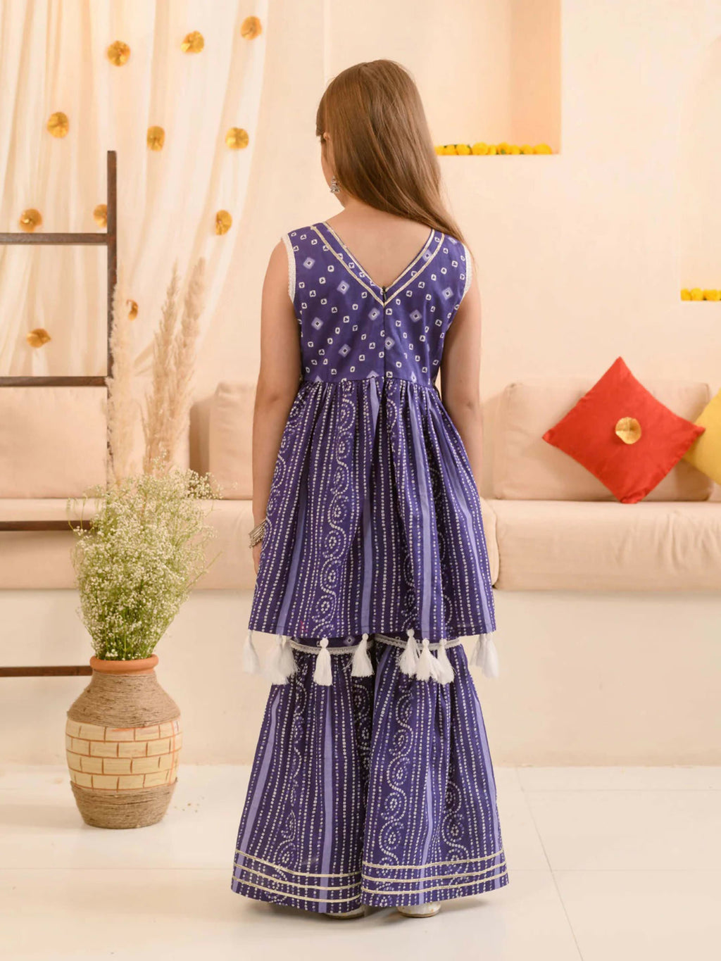 Joban Fashion Girl's Blue Color Sharara Set | Grocsy