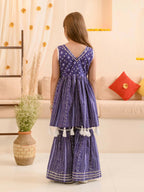 Joban Fashion Girl's Blue Color Sharara Set | Grocsy