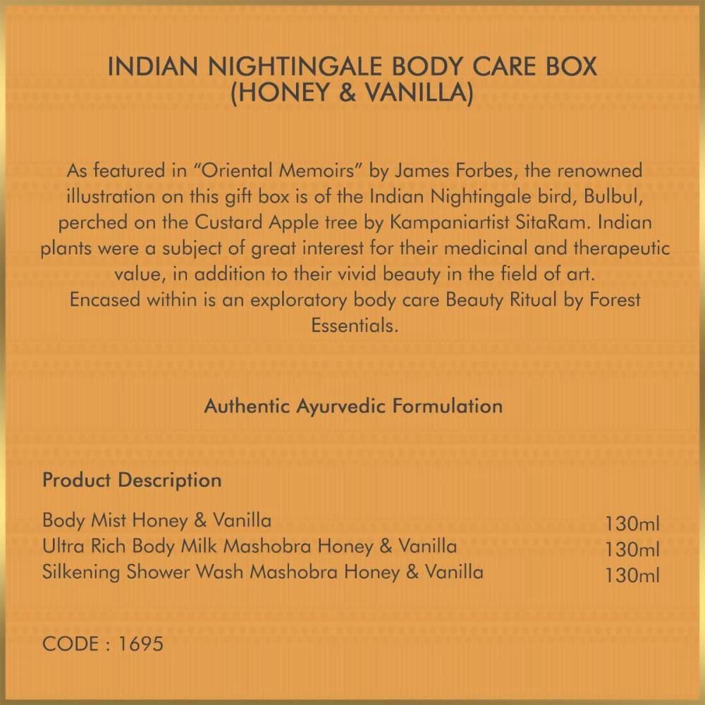 Forest Essentials Indian Nightingale Body Care (Honey Vanilla) Box | Grocsy