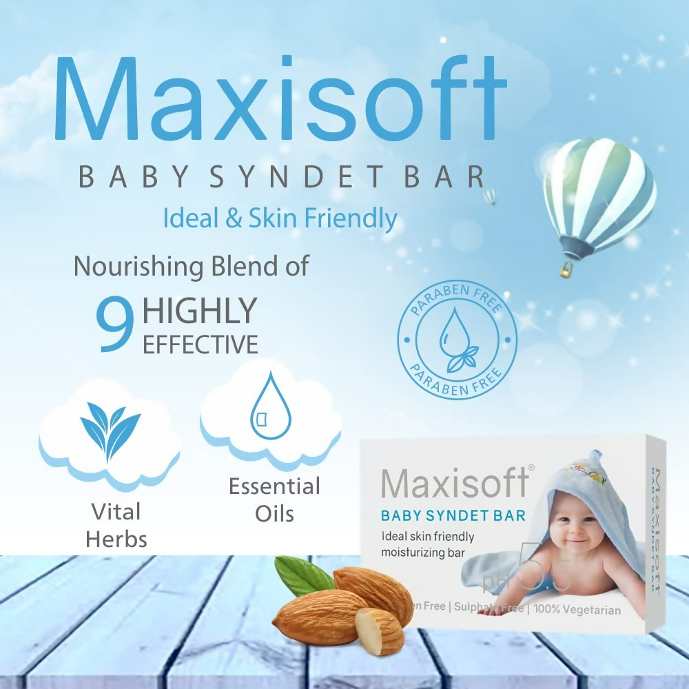 Maxisoft Baby Syndet Bar Bathing Bar For Babies | Grocsy