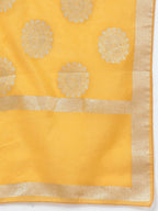 Myshka Women Yellow Panelled Kurta with Palazzos With Dupatta | Grocsy