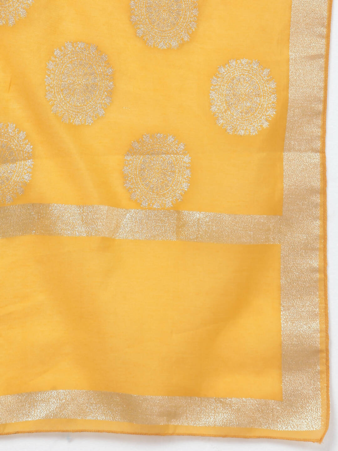 Myshka Women Yellow Panelled Kurta with Palazzos With Dupatta | Grocsy