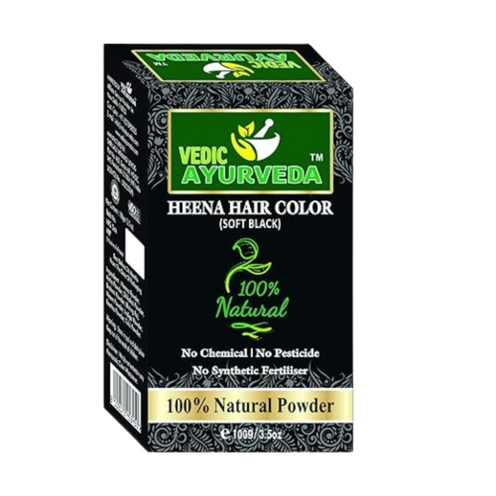 VedicAyurveda Natural Henna hair color Soft Black | Grocsy