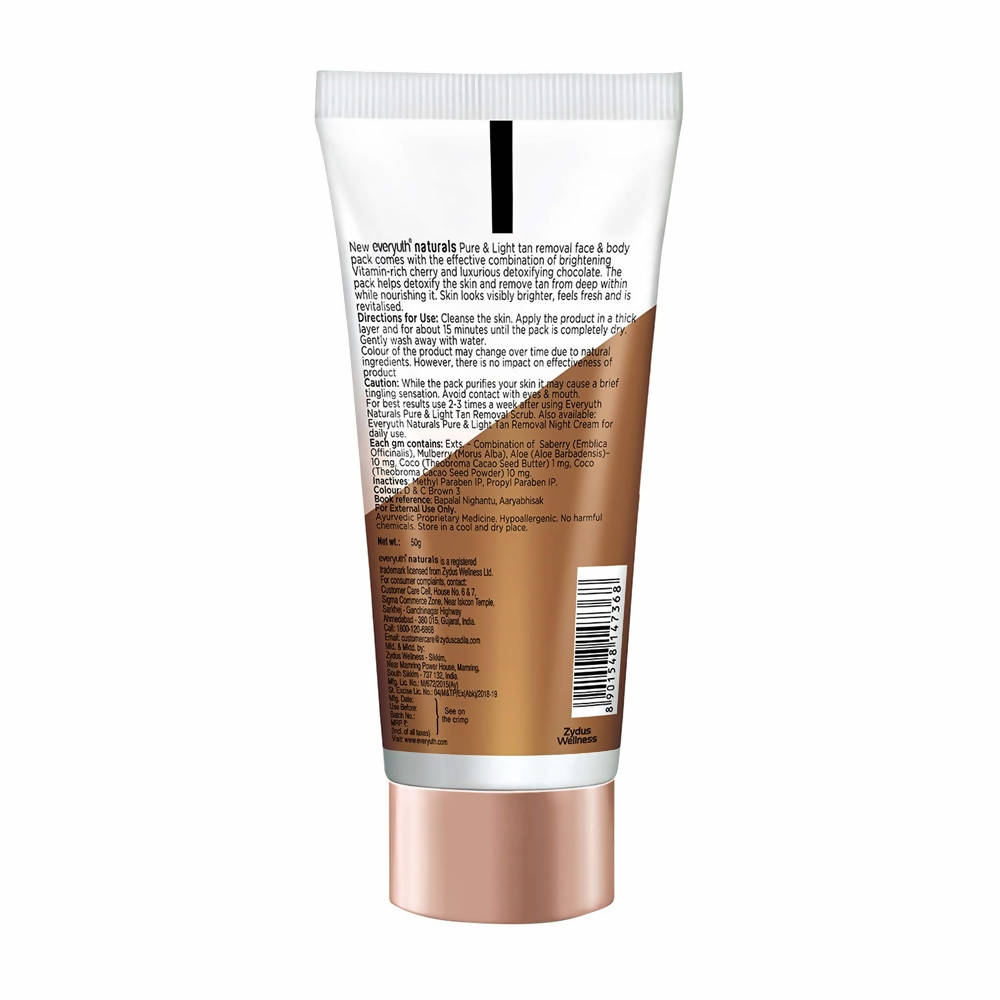 Everyuth Naturals Chocolate And Cherry Tan Removal Face & Body Pack | Grocsy