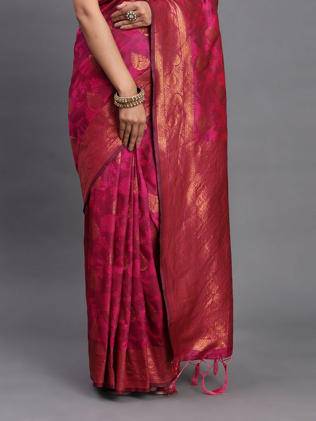 Shree Shyam Fashion Silk Pink Saree | Grocsy