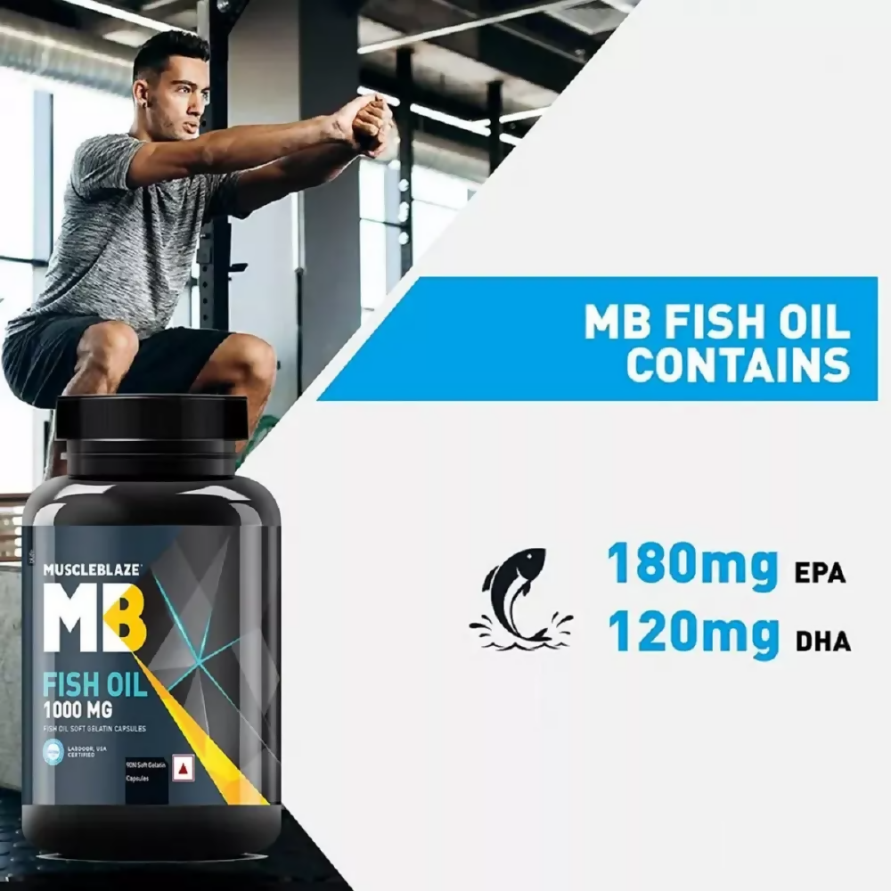 MuscleBlaze Fish Oil 1000 Mg Capsules | Grocsy