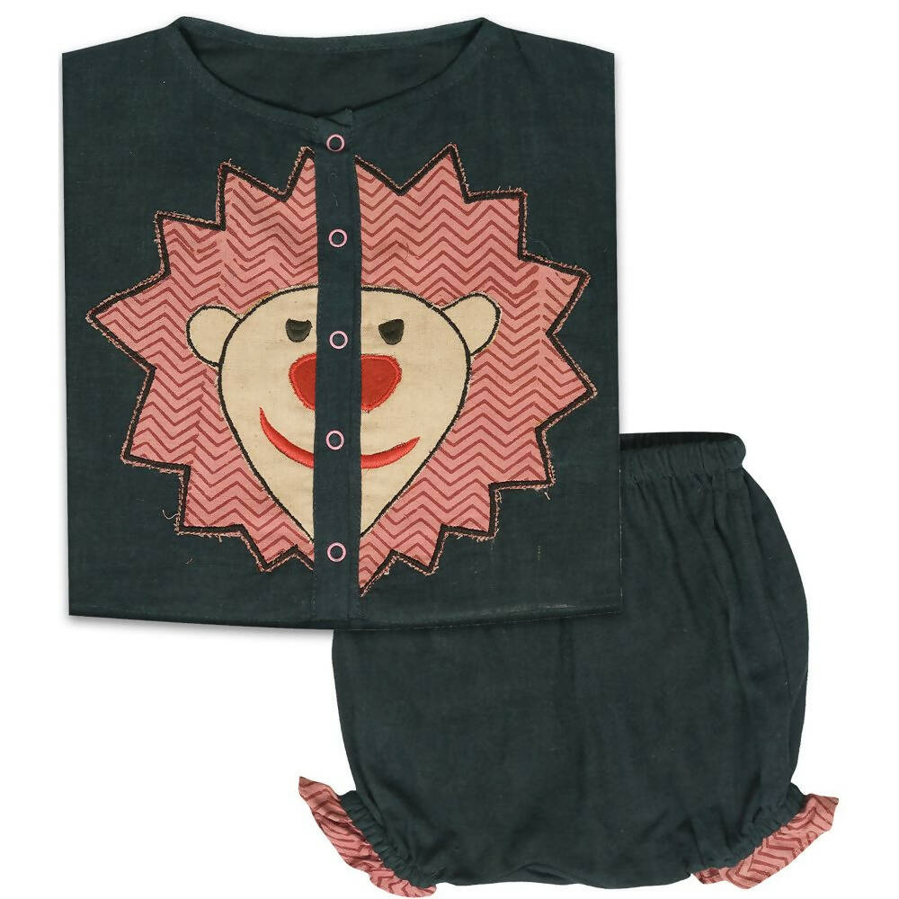 Mhyssa Alex Black T-shirt with Bloomer Shorts Set For Kids | Grocsy
