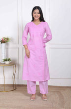 Miravan Womens Pink Lucknowi Angrakha Style Kurta With Palazzo | Grocsy
