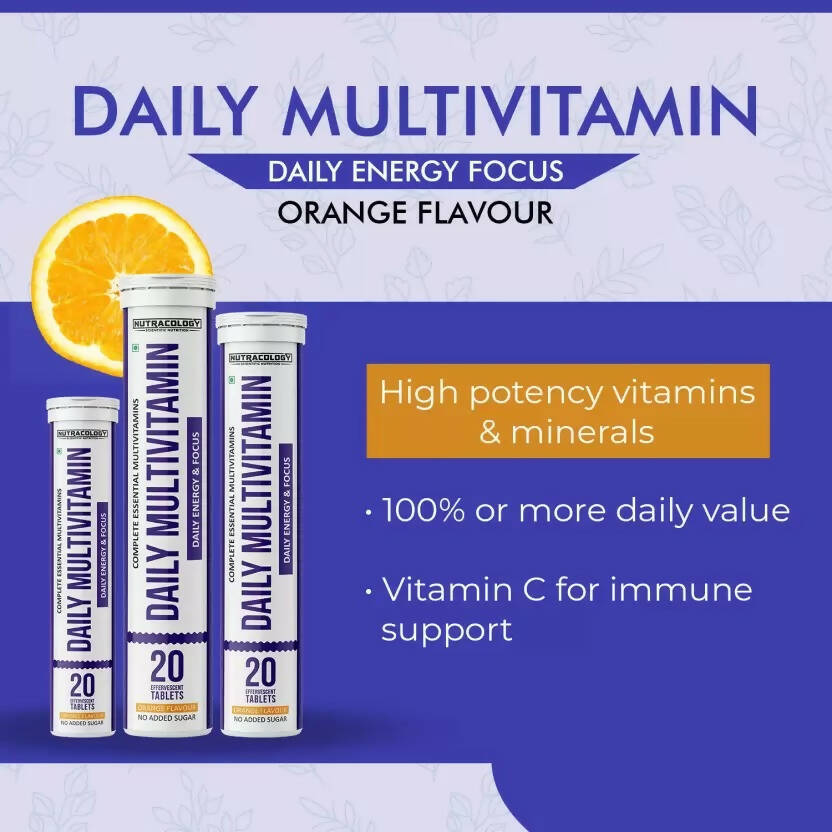Nutracology Daily Multivitamin Effervescent Tablets With Vitamins & Minerals For Men & Women | Grocsy