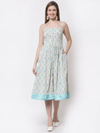 Myshka Multi Color Crepe Printed Sleeveless Dress | Grocsy
