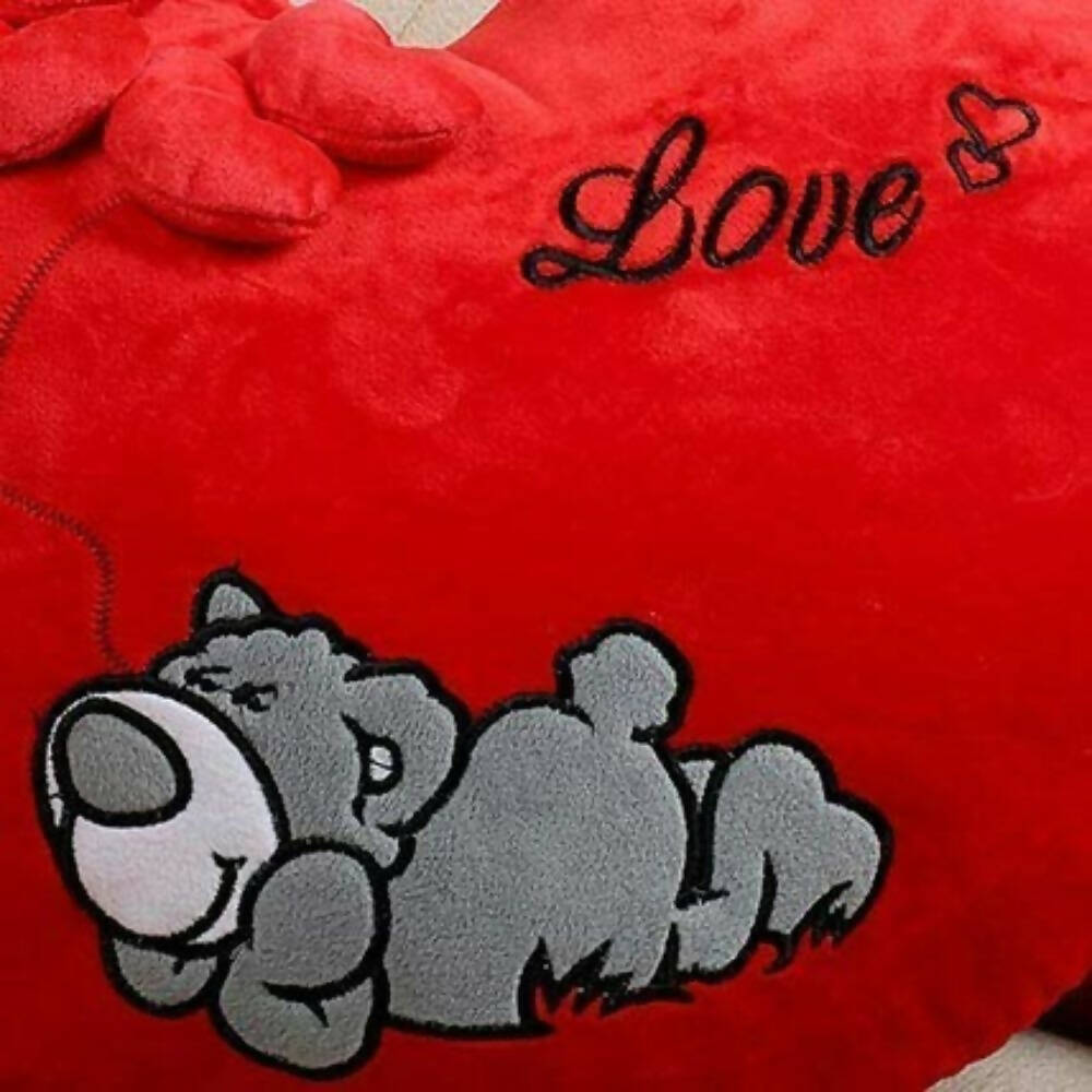 Frantic Cushion Heart Shaped Pillow (Red Color) | Grocsy