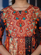 Juniper Women's Multi Colored Ethnic Motif Printed Cotton Peplum Tunic | Grocsy
