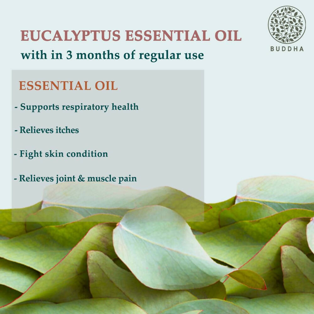 Buddha Natural Eucalyptus Pure Essential Oil-For Aromatherapy,Relaxation,Skin Therapy,Hair Care | Grocsy