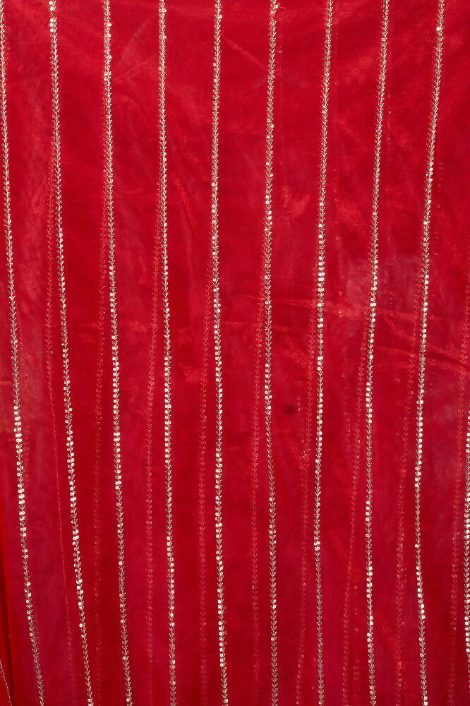 Joban Fashion Red Net Party Wear Sarees | Grocsy