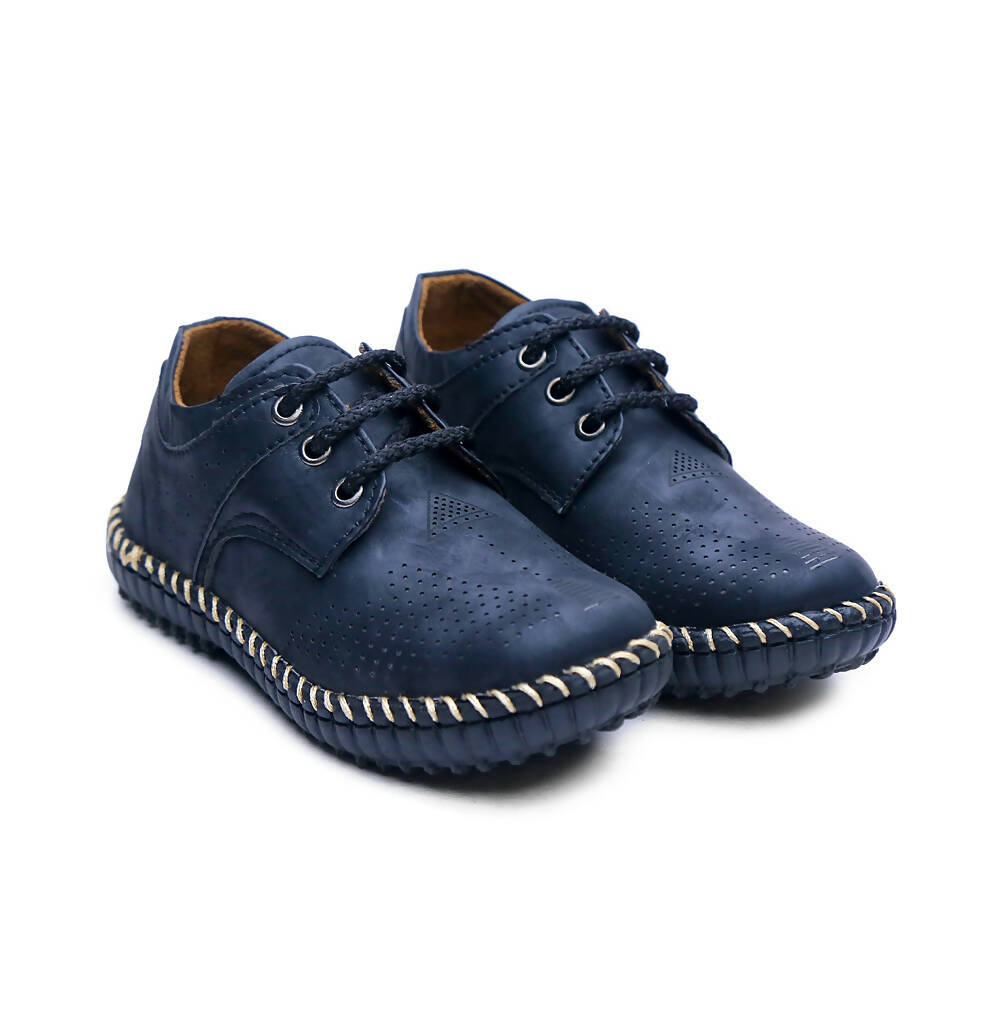 Tiny Bugs Boys Casual Lace Up Shoes - Black | Grocsy