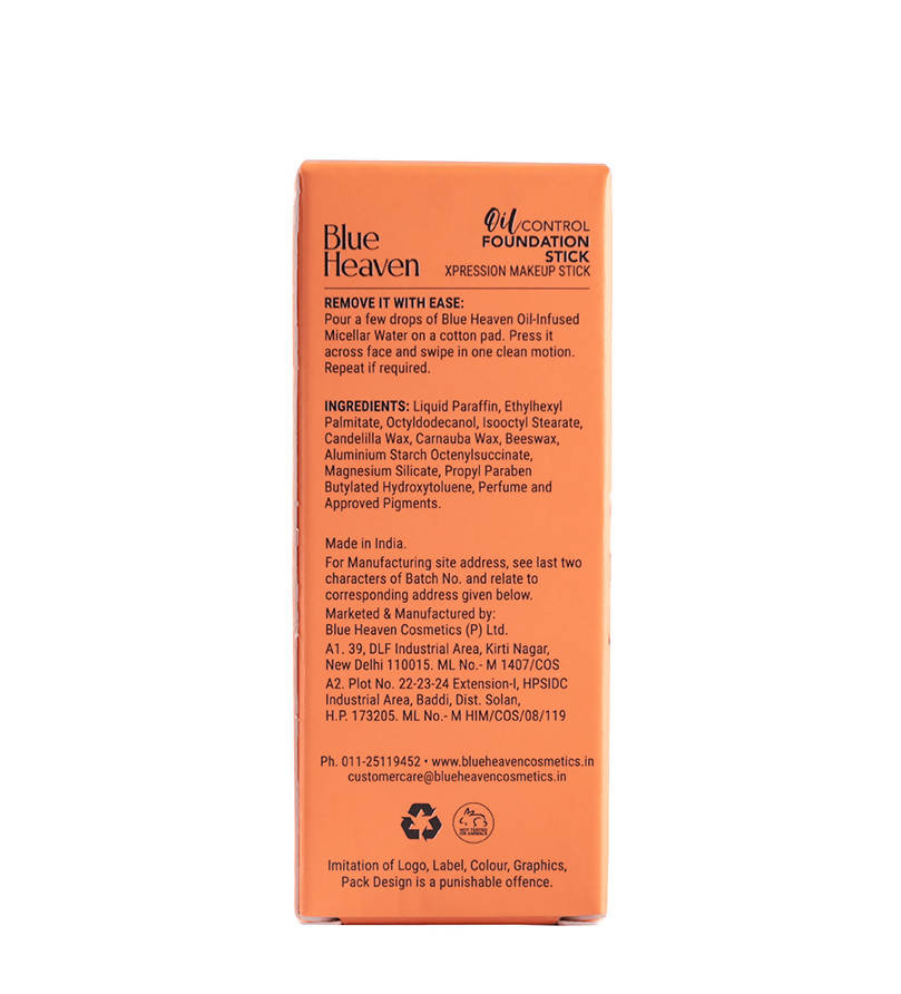 Blue Heaven Oil Control Foundation Stick Toffee | Grocsy