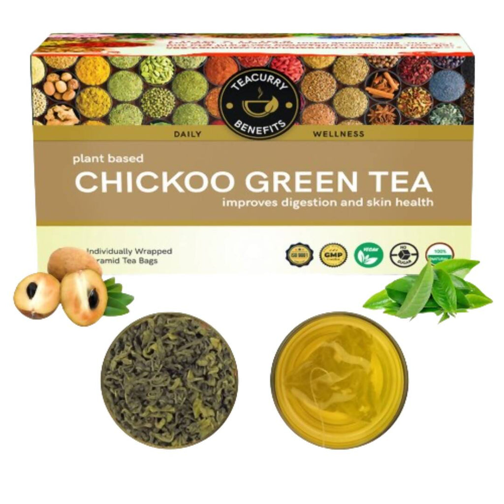Teacurry Chikoo Green Tea Bags | Grocsy