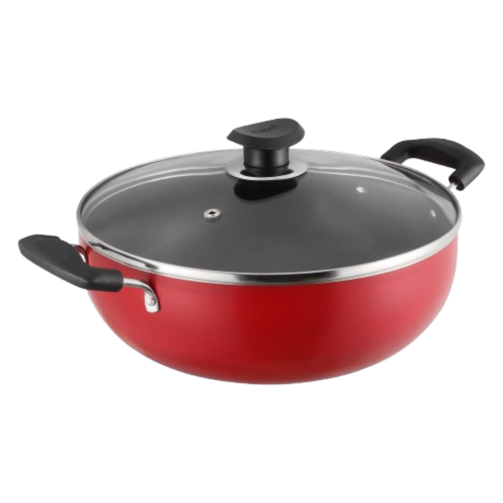 Vinod Zest Deep Kadhai with Glass Lid | Grocsy