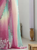 PR Fashion Rama_Bit Gold Crush Embroidery Work Saree | Grocsy