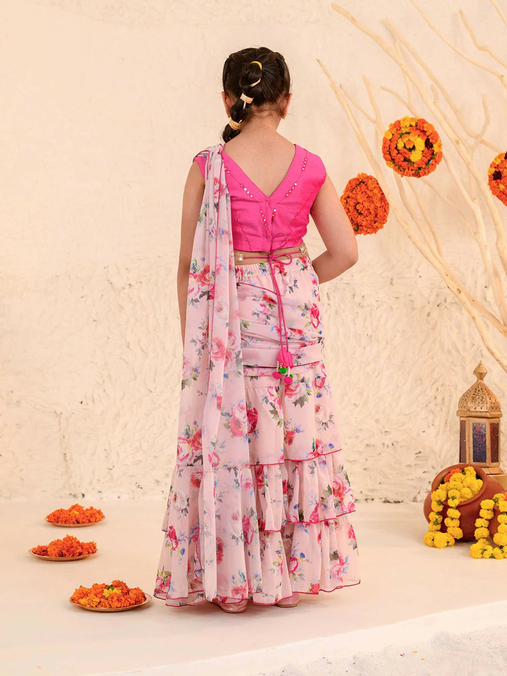 Joban Fashion Girl's Light Pink Color Lehenga Choli | Grocsy