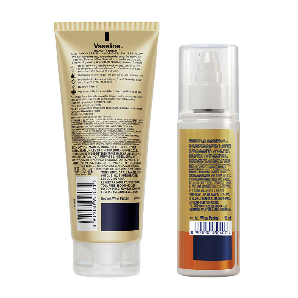 Vaseline Gluta Hya & Sun Protect Calming Body Serum Combo | Grocsy