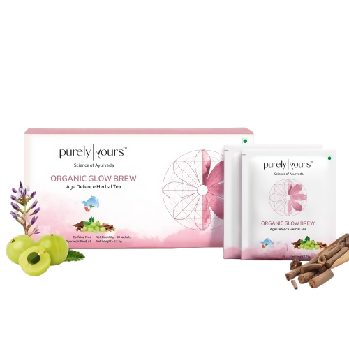 Purely Yours Organic Glow Brew Age Defence Herbal Tea | Grocsy