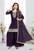 Joban Fashion Chinon Silk Violet Color Kurta Set | Grocsy