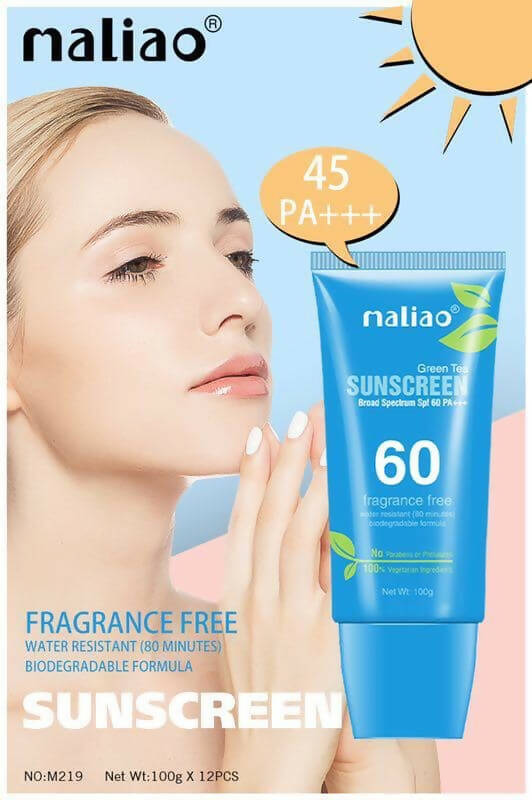 Maliao Professional Green Tea Sunscreen Lotion SPF 60 | Grocsy
