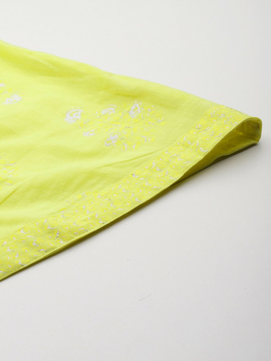 Ahalyaa Women's Traditional wear Kurta Set - Yellow | Grocsy
