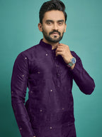 Ready to Wear Purple Stylish Men's Kurta Pajama by Infinity Export | Grocsy