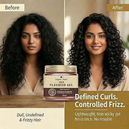 Organic Netra Pure Flaxseed Gel with Vitamin E for Hair and Skin Strengthens | Grocsy
